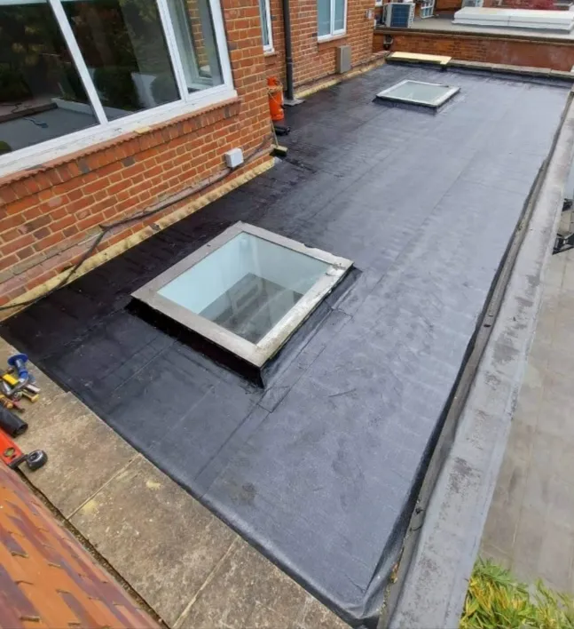 Completed fibreglass roof